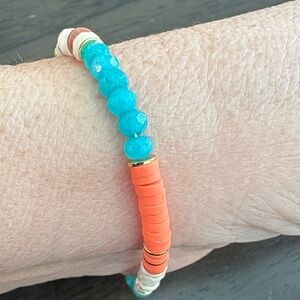 Gorjana Turquoise and Coral Beaded Bracelet